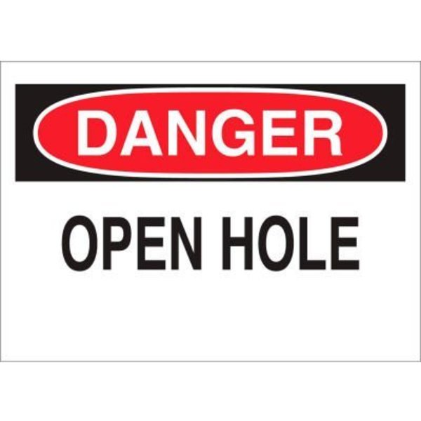 Brady Brady® 74299 Danger Open Hole Sign, Fiberglass, 10"W x 7"H 74299